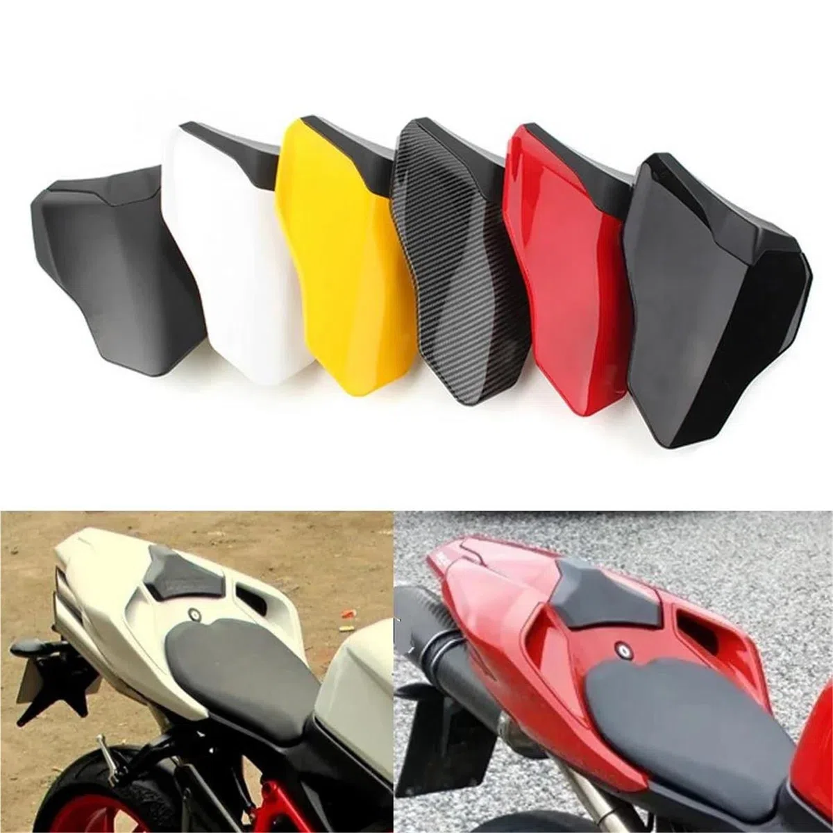 Cubierta Asiento Trasero Cubierta De Asiento Trasero (Colín) para Ducati 848 1098 1098S 1098R 1198 2006-2012 Carenado Trasero Monoplaza(Rojo)