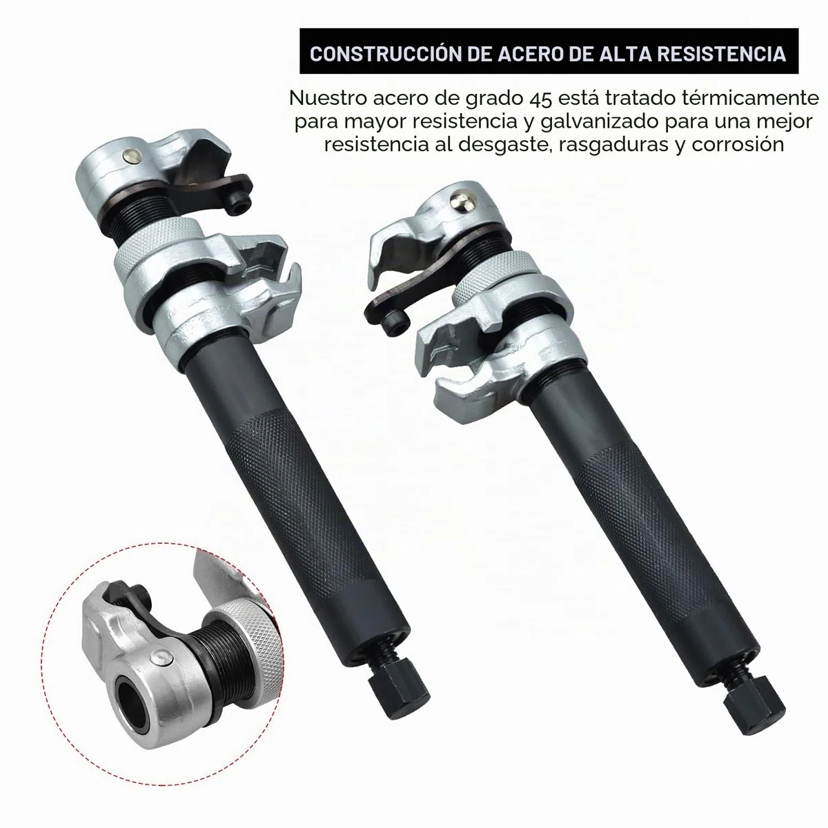 Compresor de Muelles de Amortiguador de Servicio Pesado, Extractor de Resortes con Barra de Seguridad Ajustable, Capacidad 1.2 T, para Coche y SUV