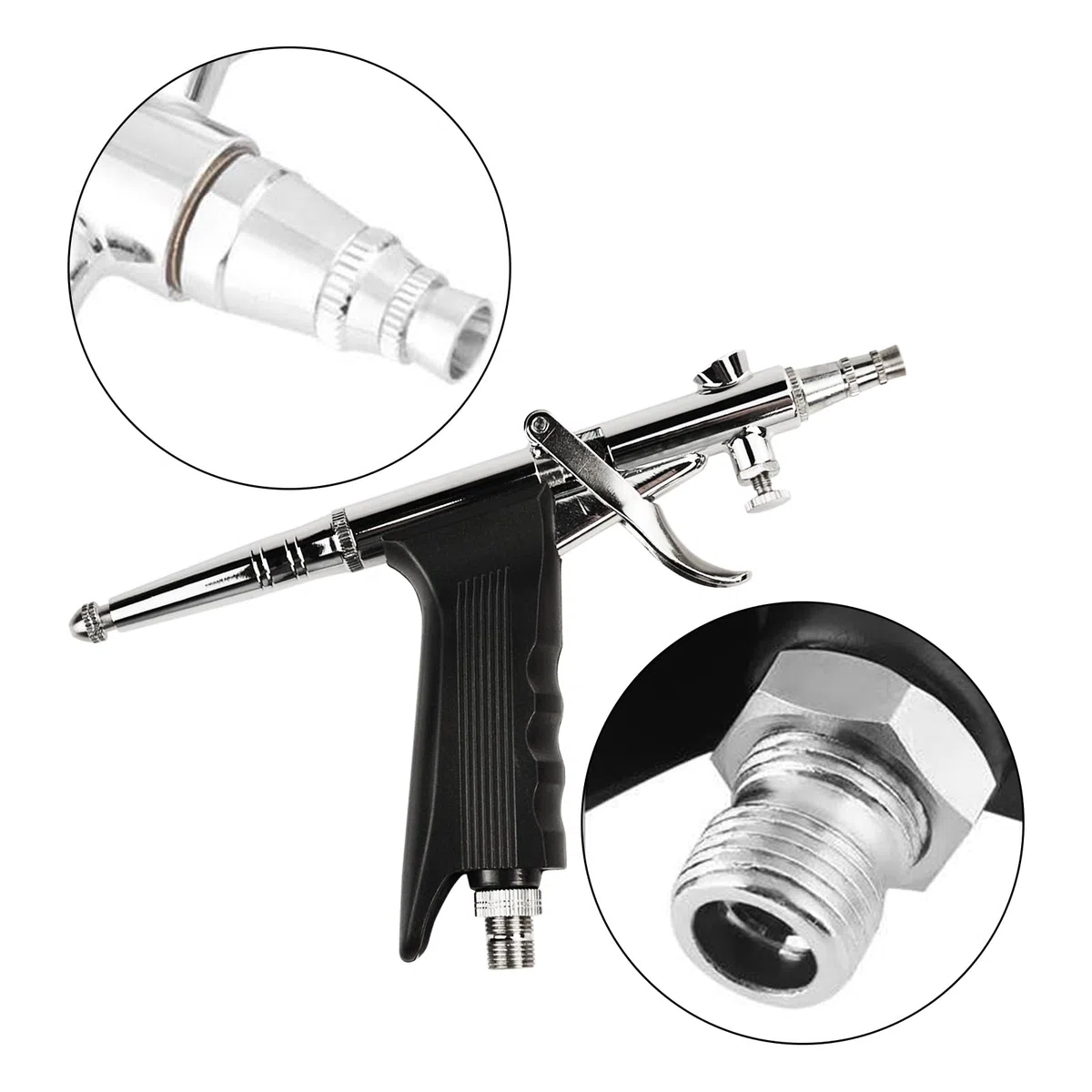 Juego de pistola aerógrafo, kit de pistola aerógrafo portátil de doble acción con boquillas de 0,2/0,3 mm/0,5 mm y taza de 3 cc/7 cc/11 cc, kit de pistola aerógrafo profesional