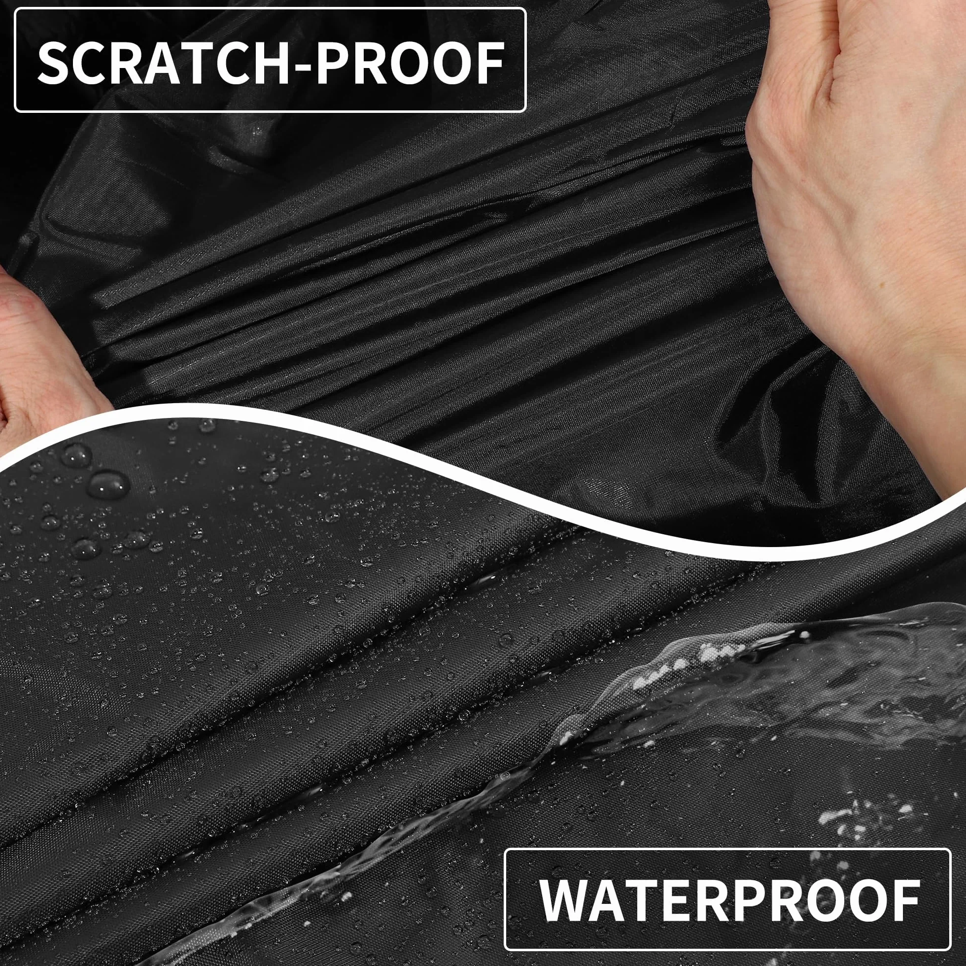 A ABSOPRO Funda de Coche para Citroen C3 II/III 2017-2023 210D-PU Exterior Cubierta Completa Todo Clima Impermeable a Prueba de Viento Protección Solar con Cremallera Negro