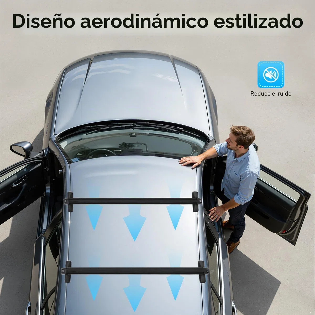 Barras portaequipajes transversales universales para coche, de aluminio, para vehículos de 4 o 5 puertas, carga máxima de 75 kg, color negro