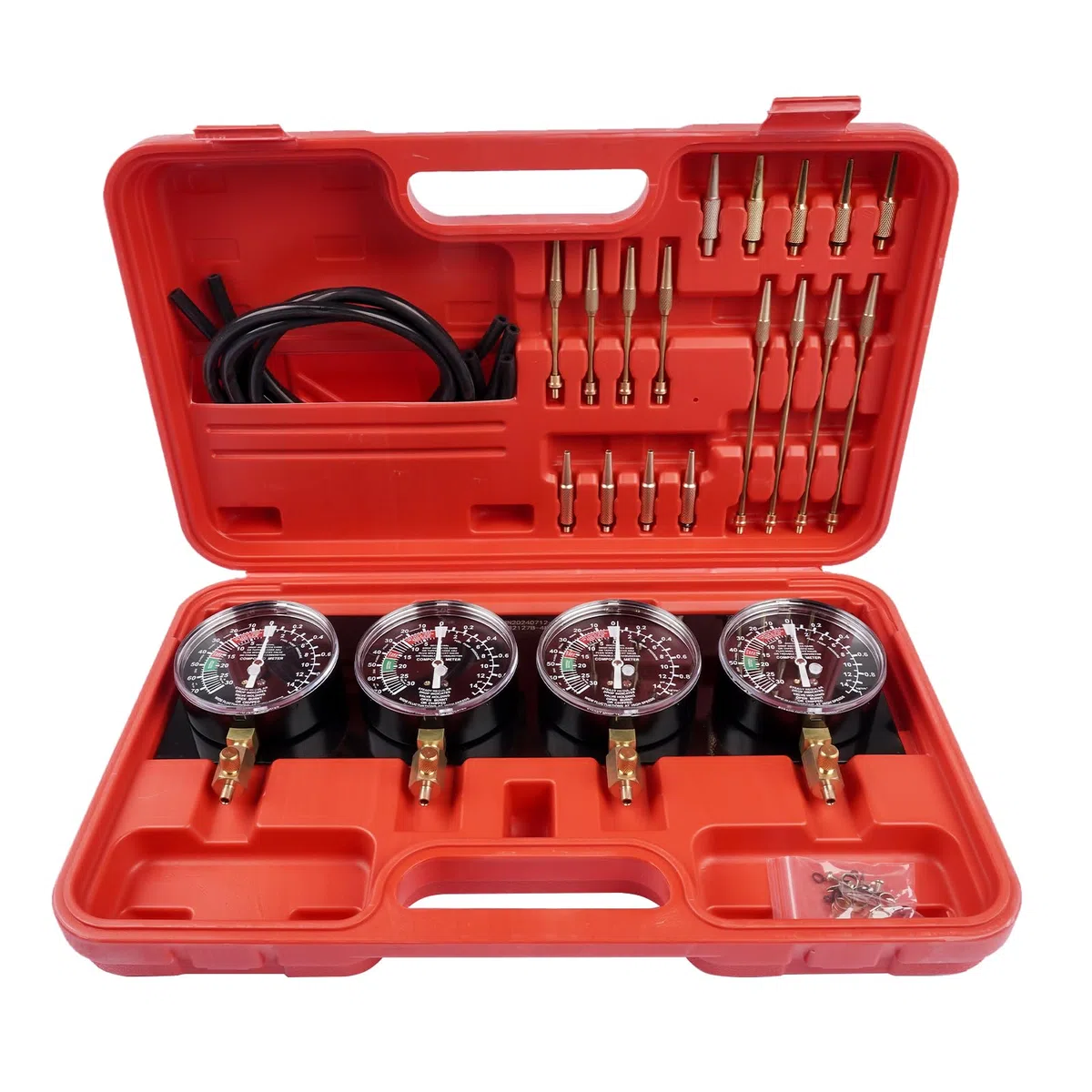 1Set comprobador sincronizador carburador Metal Rojo 4 Relojes sincronizadores comprobador sincronizador