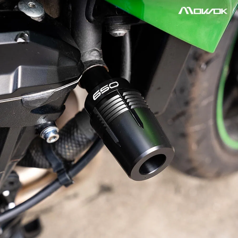 Mowok - Protectores de marco para moto, protección anticaída, accesorios para Kawasaki Ninja 650 Z650 Z650RS 2017-2024 2023 Z650 RS Z 650 2025, protecciones del marco (negro)