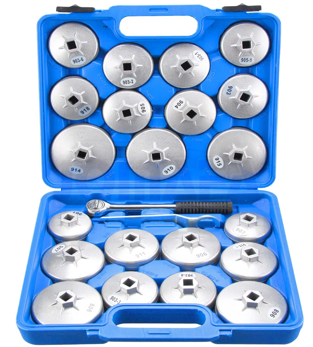 JOMAFA JUEGO DE LLAVES PARA FILTROS DE ACEITE DE ALUMINIO, 23 PIEZAS KIT HERRAMIENTAS PARA QUITAR FILTROS ACEITE SEGURO - 10516