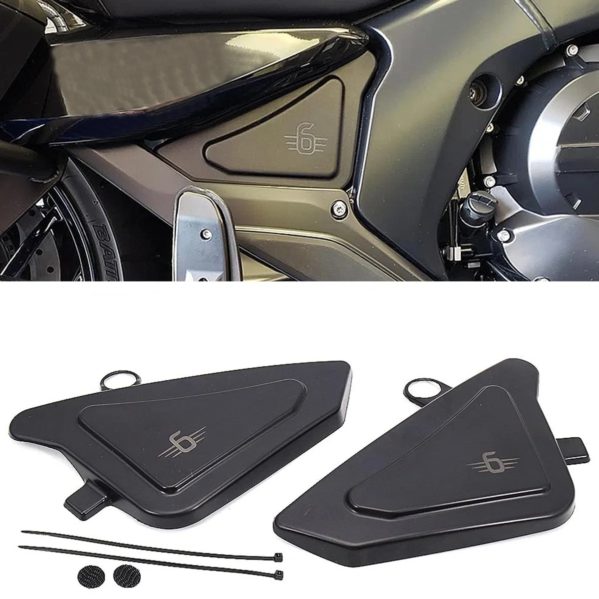 Paneles de alerón lateral delantero de motocicleta, cubierta de paneles laterales de marco de bicicleta, cubiertas de carenado, placas de plástico para tanque de motor, se adapta a B&MW K1600B K1600 B