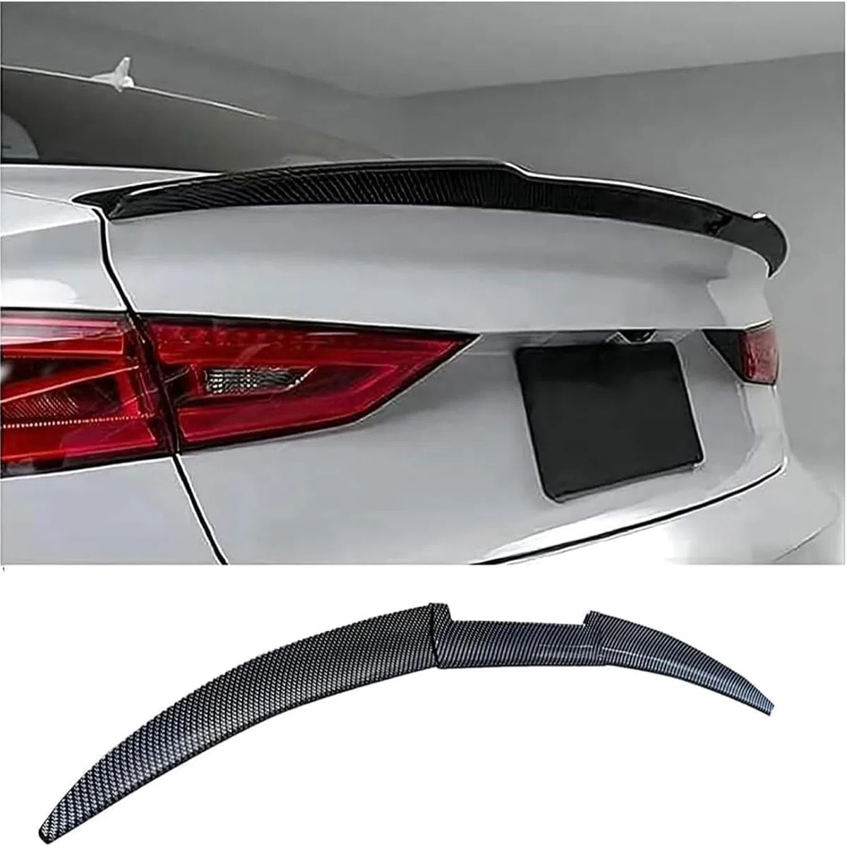 Alerón Trasero para Coche para Honda Accord 2003-2008, Spoiler Trasero Repuestos Automóvil Alerón Puerta Trasera Alerón Maletero ABS Aspecto,Carbon Fiber Look