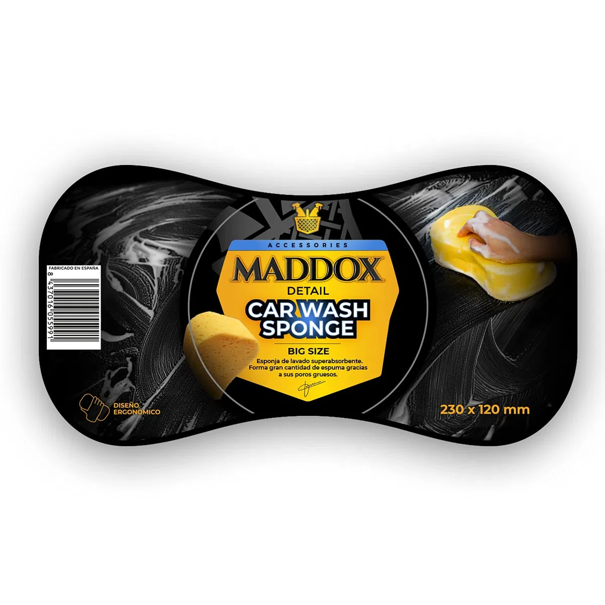 Maddox Detail - Esponja Superabsorbente Lavado Coche y Moto Car Wash Sponge | Esponja de alta absorción alta eficiencia y Protección para tu Vehículo Alta Protección Versatilidad en el Lavado