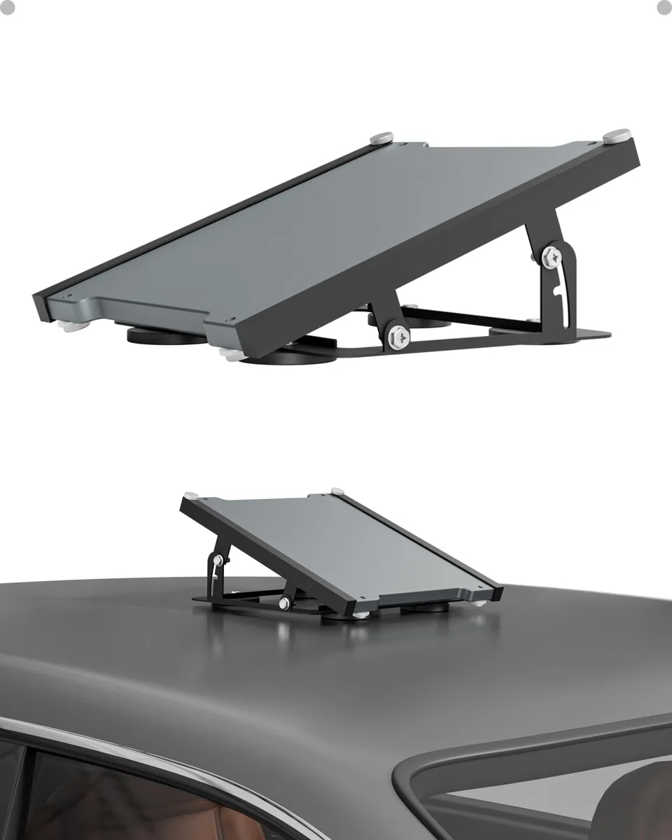 Magnetic Mount for Starlink Mini, Adjustable 0-20° Roof Stand with 220lbs Strong N52 Magnets, Drill-Free Car Kit for Truck RV SUV, Anti-Scratch Rubber Coated Base Starlink Mini Accessories