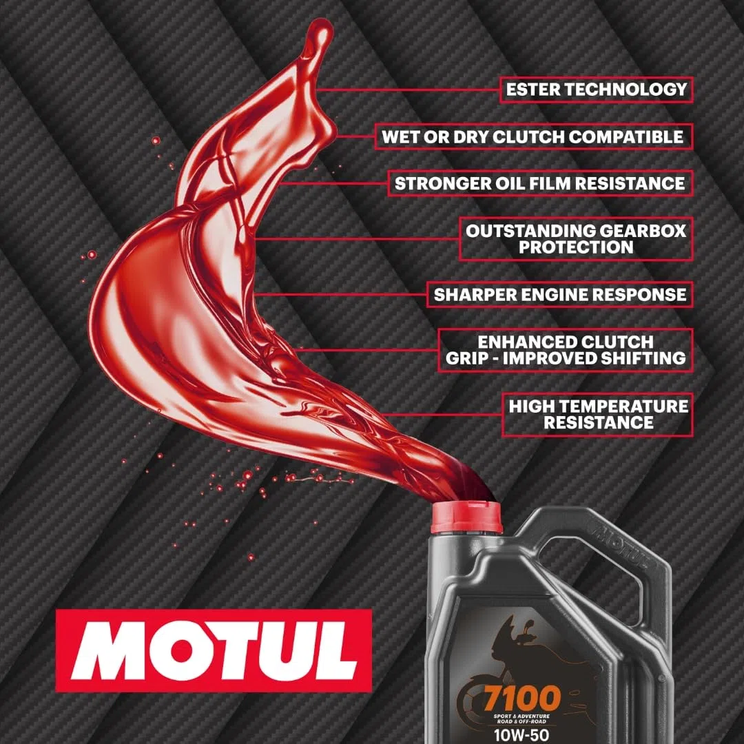MOTUL 104098 Aceite Moto, 7100 4T, 10W50, 4 l, El embalaje puede variar