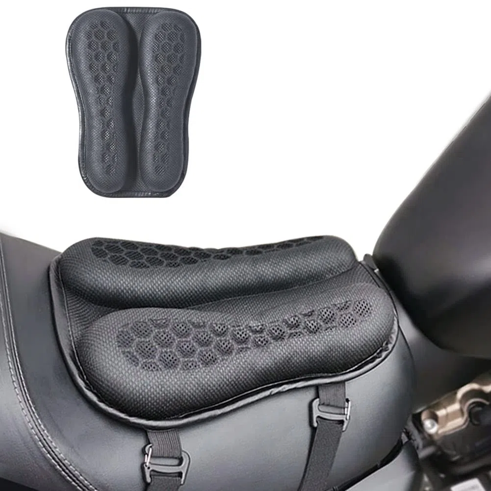 Cojín de Asiento PhyiFlbey, Cojín Universal Plegable de Asiento de Gel para Motocicleta，Estructura de panal transpirable de amortiguación 3D del cojín de gel de la motocicleta