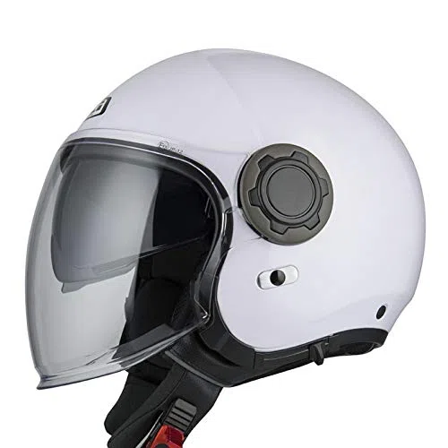 NZI RINGWAY Duo Solid Blanco | Casco de Moto Jet Abierto con Visor Solar - Unisex Hombre y Mujer Homologado ECE