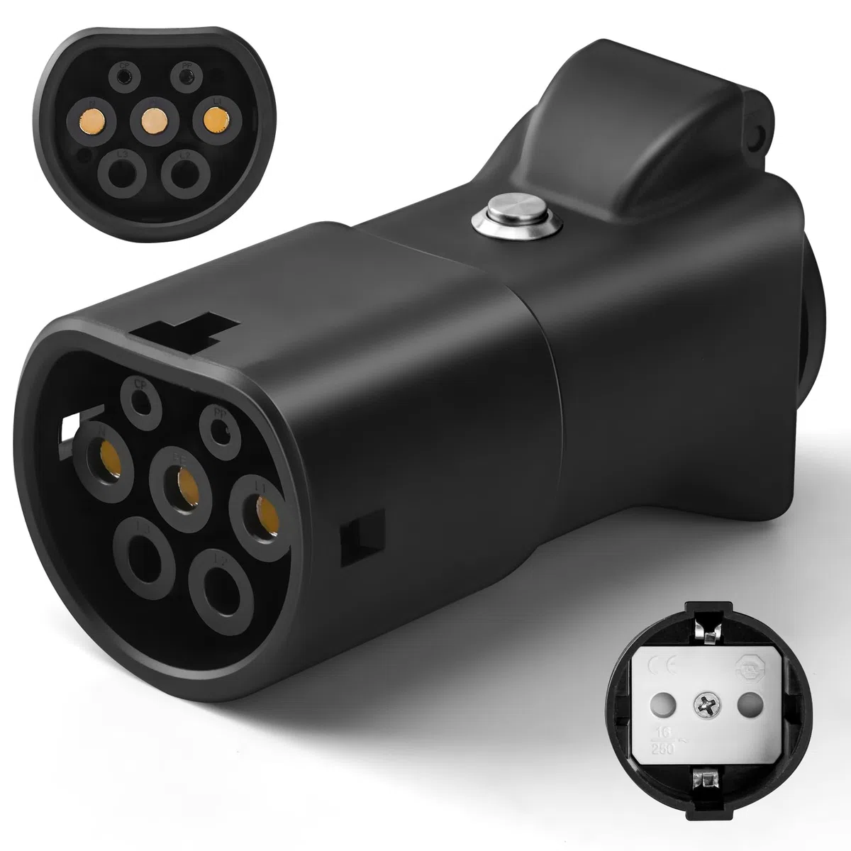 JULIK Adaptador V2L para BYD Atto 3, BYD Seal y Dolphin – 3.5kW 16A 230V Descarga Externa EV/PHEV a Enchufe Schuko – para BYD Seal U DM-i, Han, Tang – Emergencias y Camping
