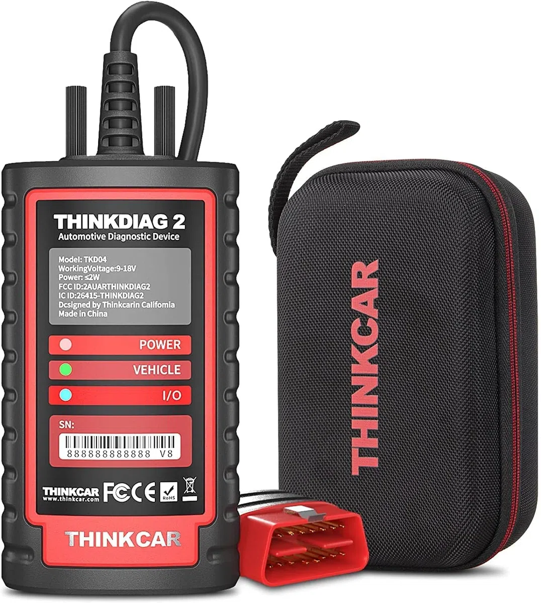 Thinkcar OBD2 escáner Bluetooth 5.0, ThinkDiag 2 Diagnosis Coche Multimarca de Todo el Sistema, Can-FD&16 Funciones de Reset, obd2 Diagnostico Coche con Prueba Activa, Auto-Vin, codificación ECU
