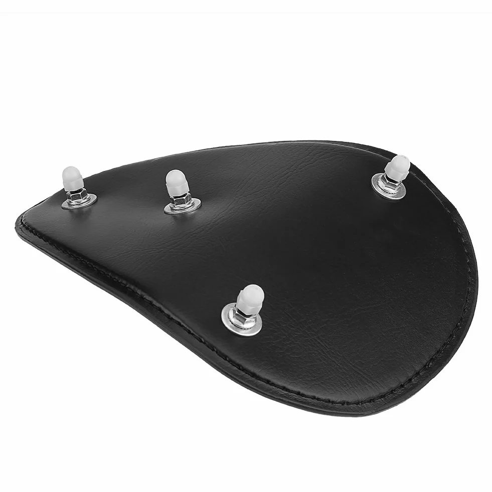 3"Asiento Individual de Cuero para Motocicleta con Soporte de Montaje en Resorte