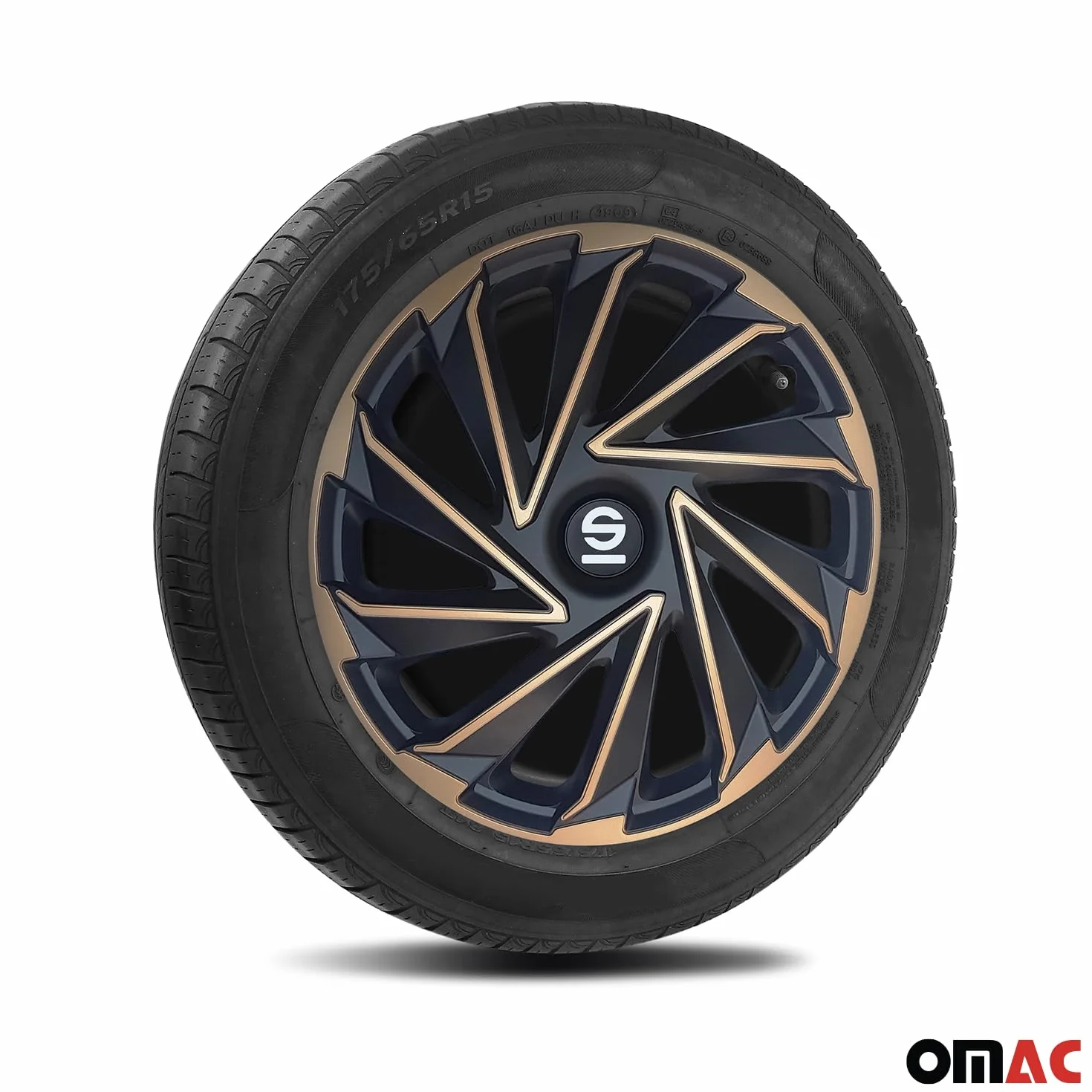 SPARCO Tapacubos 16" pulgada Kit dorado negro Embelecedores De Rueda Juego de tapacubos SPC1680GDBK