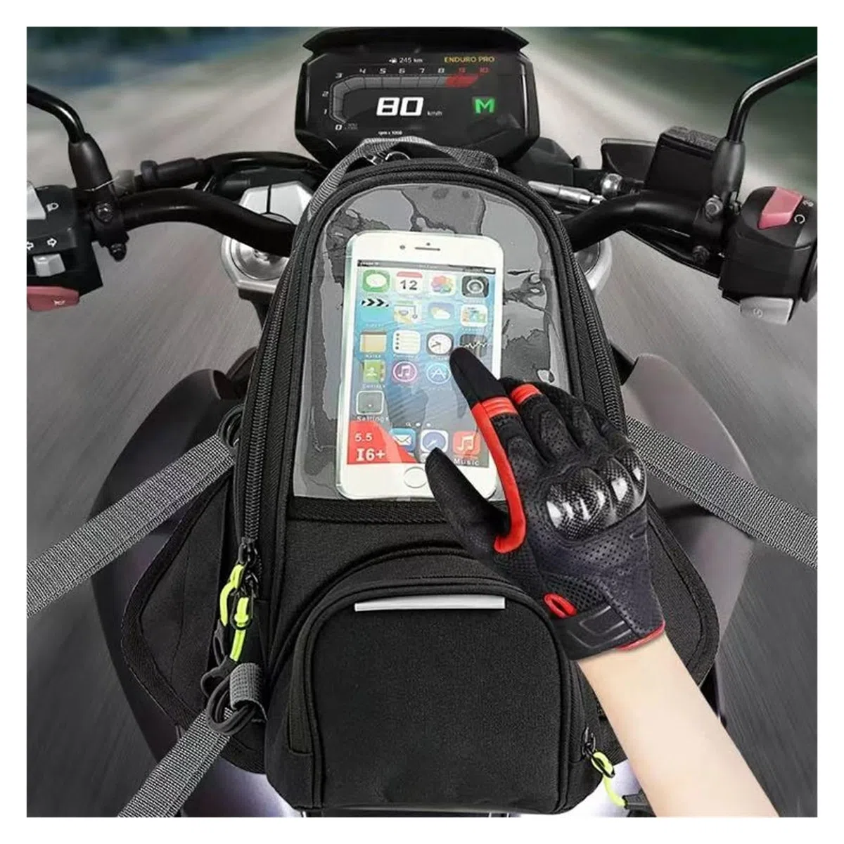 Bolsa magnética para depósito de Motocicleta para Zontes G1 125 ZT125 ZT125U ZT U 310X Accesorios Bolsa De Depósito Multifuncional para Moto con Navegación Y Teléfono Móvil