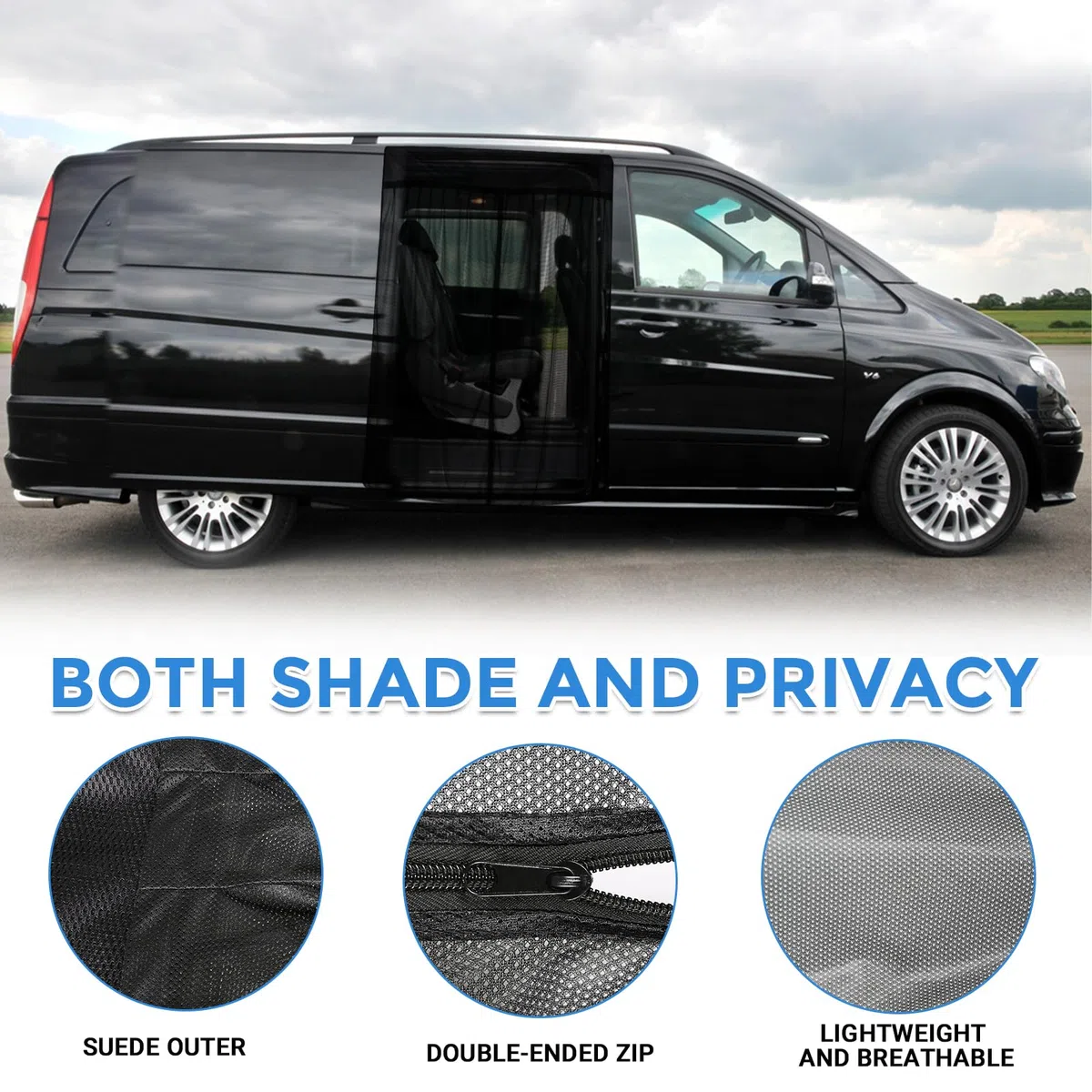 ZWPARTS Mosquitera Magnética Personalizada para Mercedes-Benz V-Class/Viano W638 W639 Vito W447 Marco Polo para Puerta Corrediza, Mosquitera para Furgoneta para Puerta Corrediza