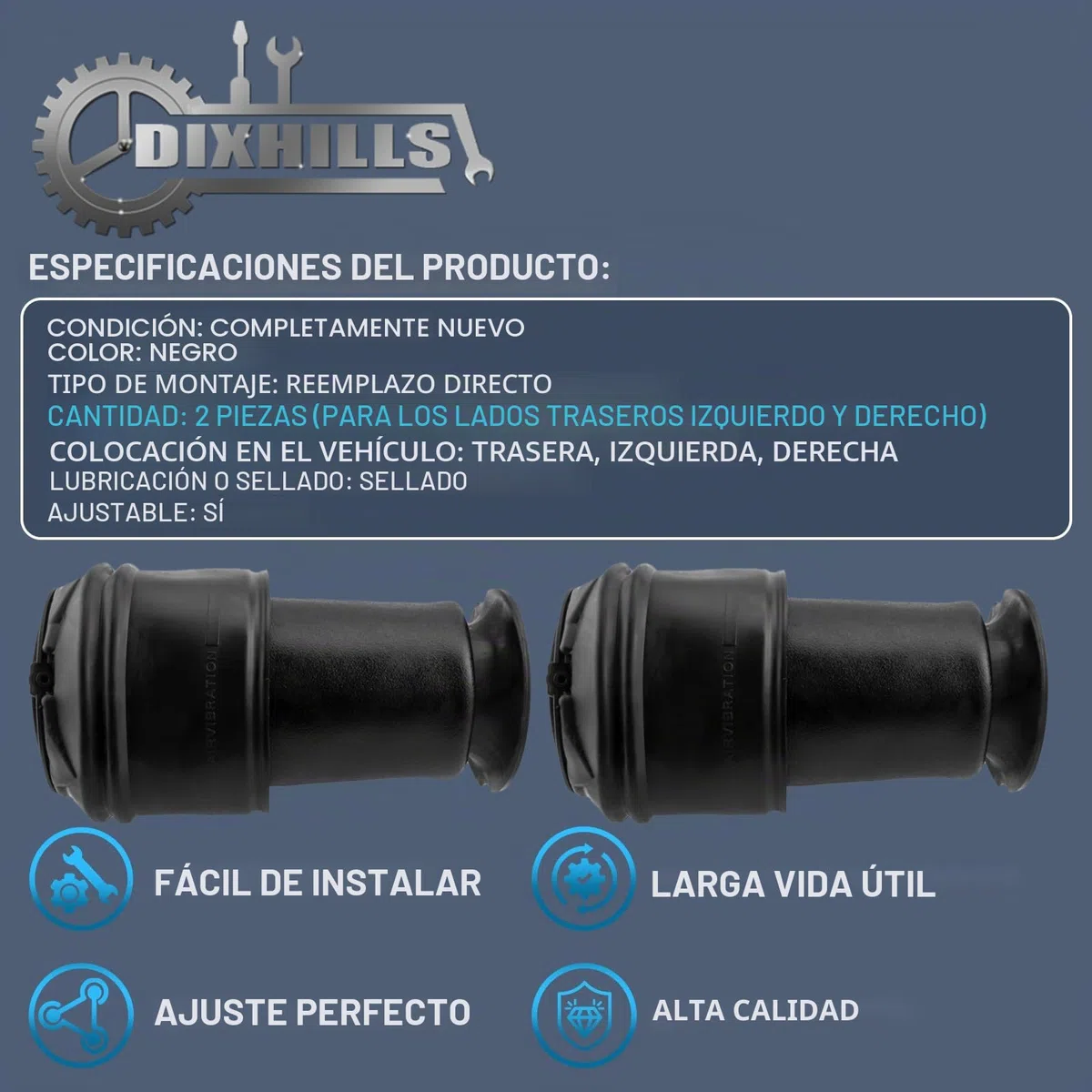 Resortes de suspensión neumática traseros izquierdo y derecho, 2 unidades, compatibles con C4 I Picasso UD C4 I Grand Picasso C4 II Grand Picasso, repuesto para 5102R8 5102GN 5102.R8