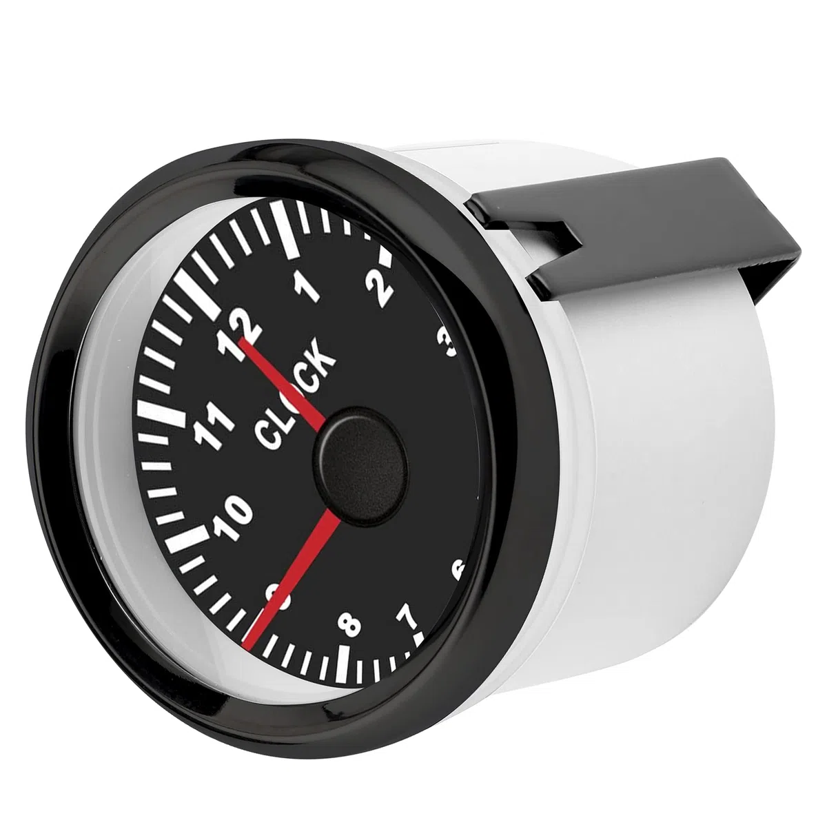 KIMISS Instrumento de Calibre de Reloj Universal de 2 Pulgadas 0-12 Horas con Luz de Fondo Roja para 12 V/24 V, Bote, Yate, Motocicleta-Diseño Impermeable y Antifog