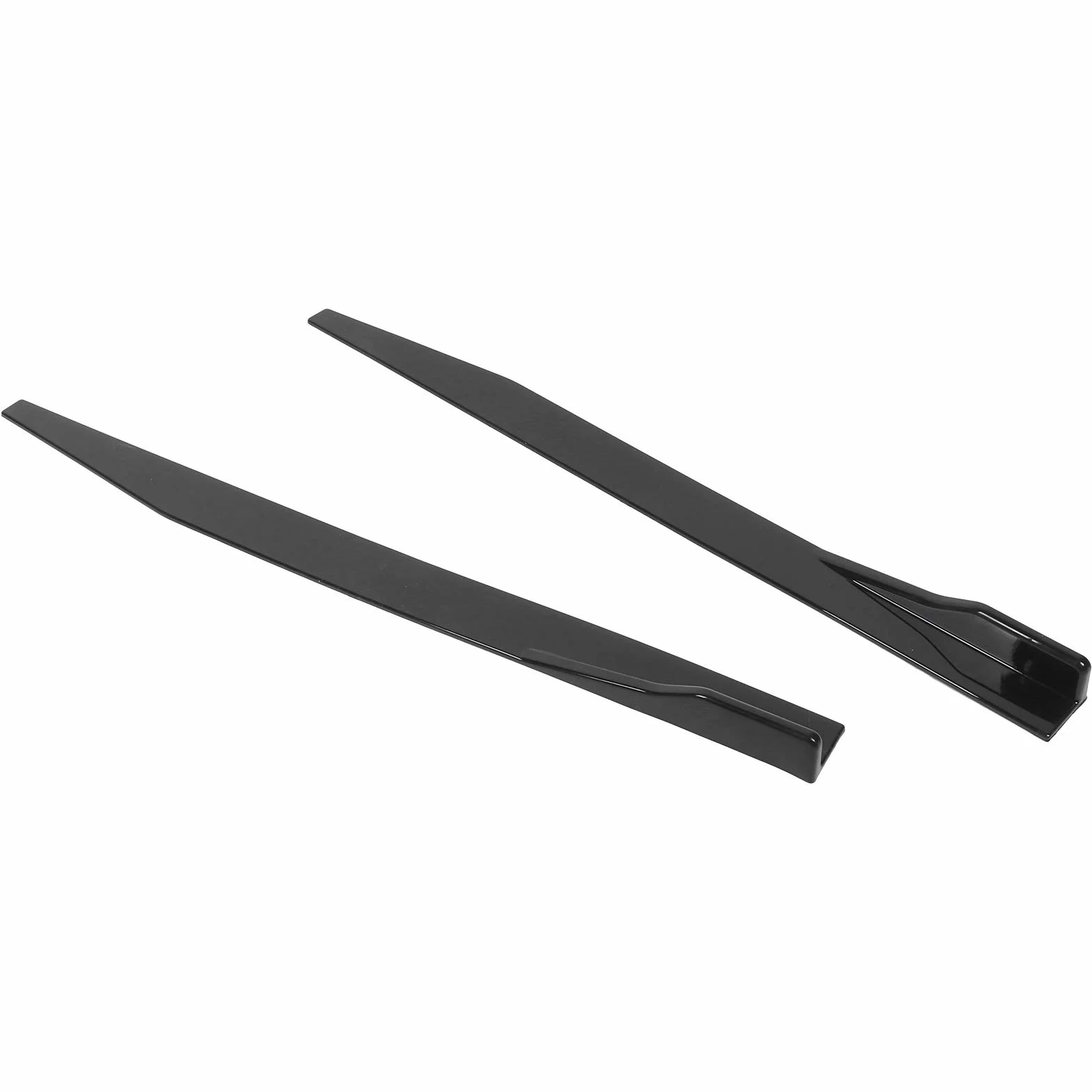 Faldón Lateral para Automóvil, 2 Piezas Separador de Faldón Lateral para Automóvil Difusor de Alas de Labios Universal 120 Cm / 47,2 Pulgadas Negro Brillante