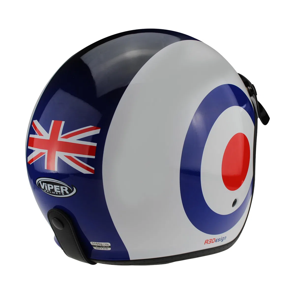 VIPER Motorcycle Helmet with Inner Sun Visor RSV06 Plus Open Face Jet Motorbike Helmets for Adult - Motorbike Rider Road Legal ECE2206 Approved for Cruise Bike Chopper Moped Electric Scooters