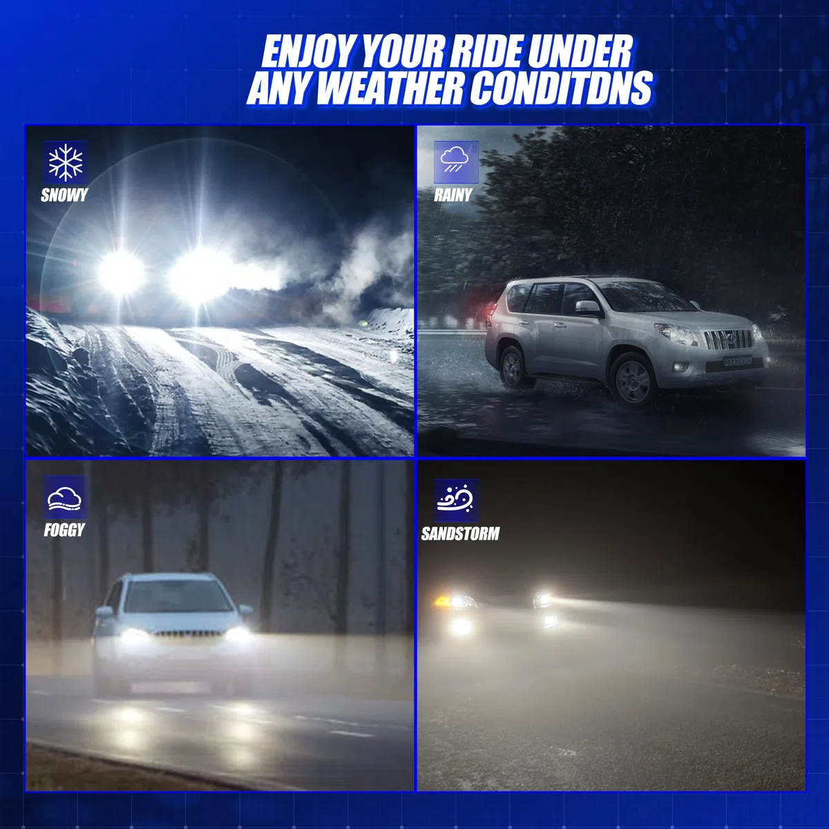 Bombillas de Coche y Moto,H7 LED 36000LM,conversión de halógeno de 12V 6000K Blanco,kit de luces para largas o cortas,1:1, Juego de 2.anti error.
