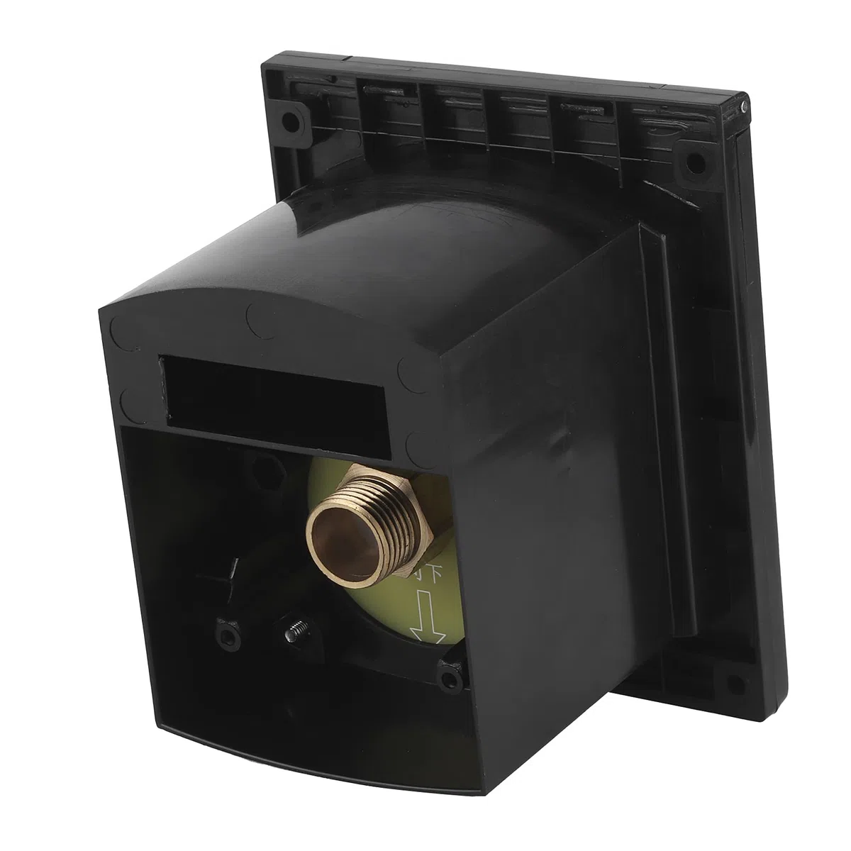 Conector de entrada y salida de 1/2 pulgadas para autocaravana, barco, autocaravana sin manguera de ducha/cabeza. Caja de ducha exterior con cremallera