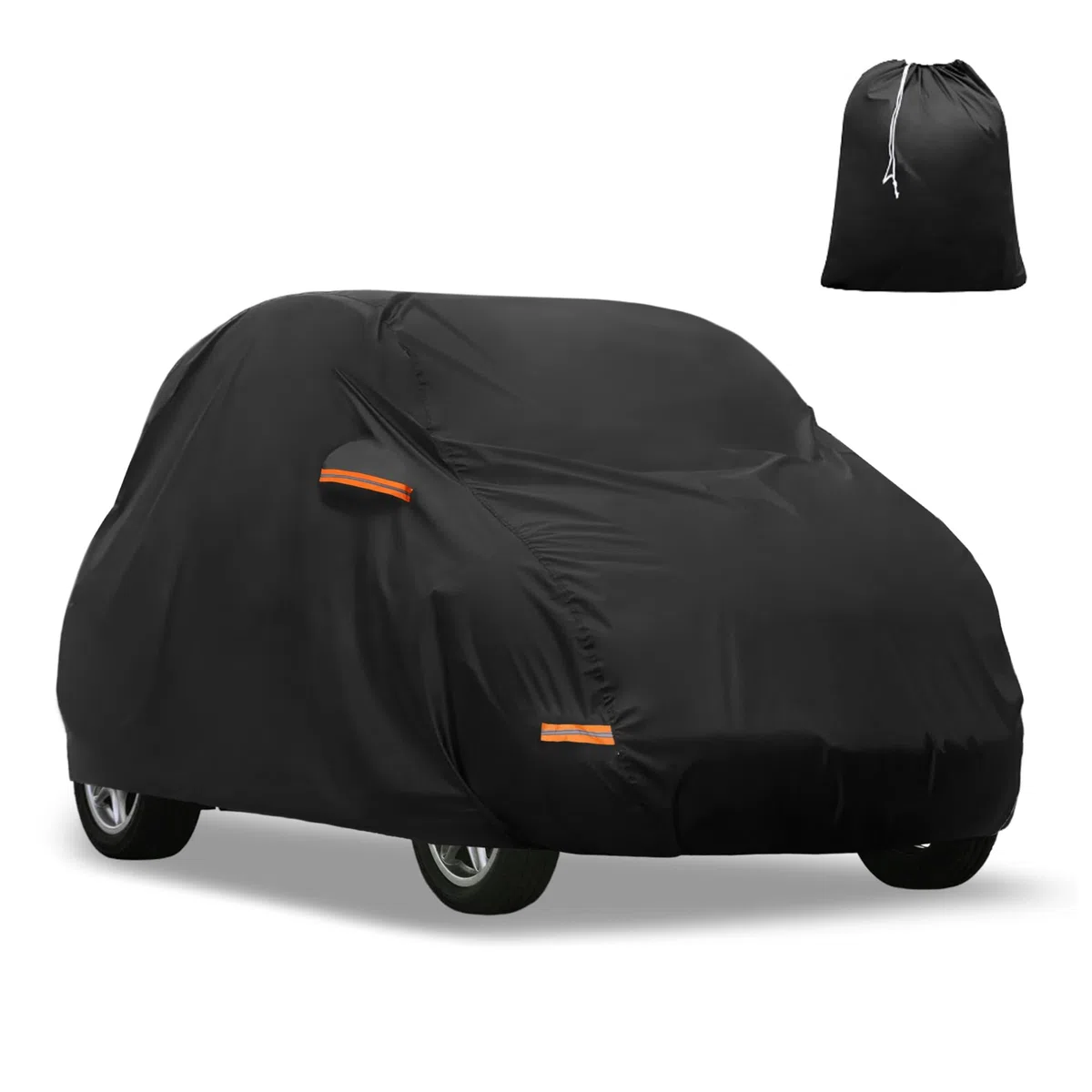 Funda de coche para Smart Fortwo 2007-2023 210D-PU Oxford, cubierta completa impermeable y resistente al viento, con cremallera para puerta del conductor