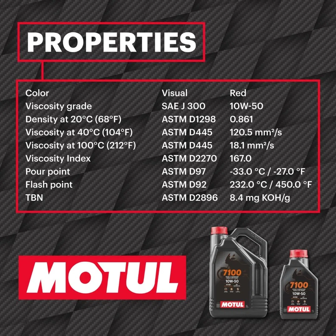MOTUL 104098 Aceite Moto, 7100 4T, 10W50, 4 l, El embalaje puede variar