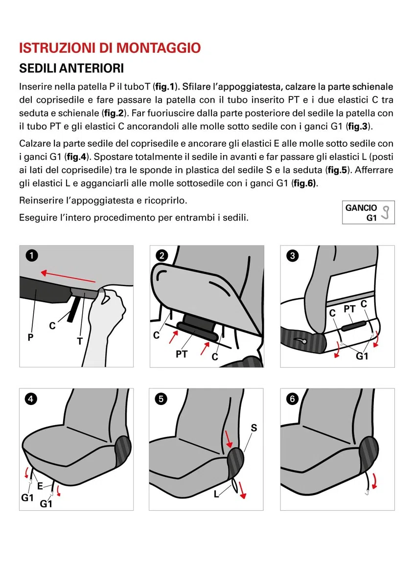 Cora Fundas de Asiento Delanteras Personalizadas Fiat 500 07> Gris/Crema