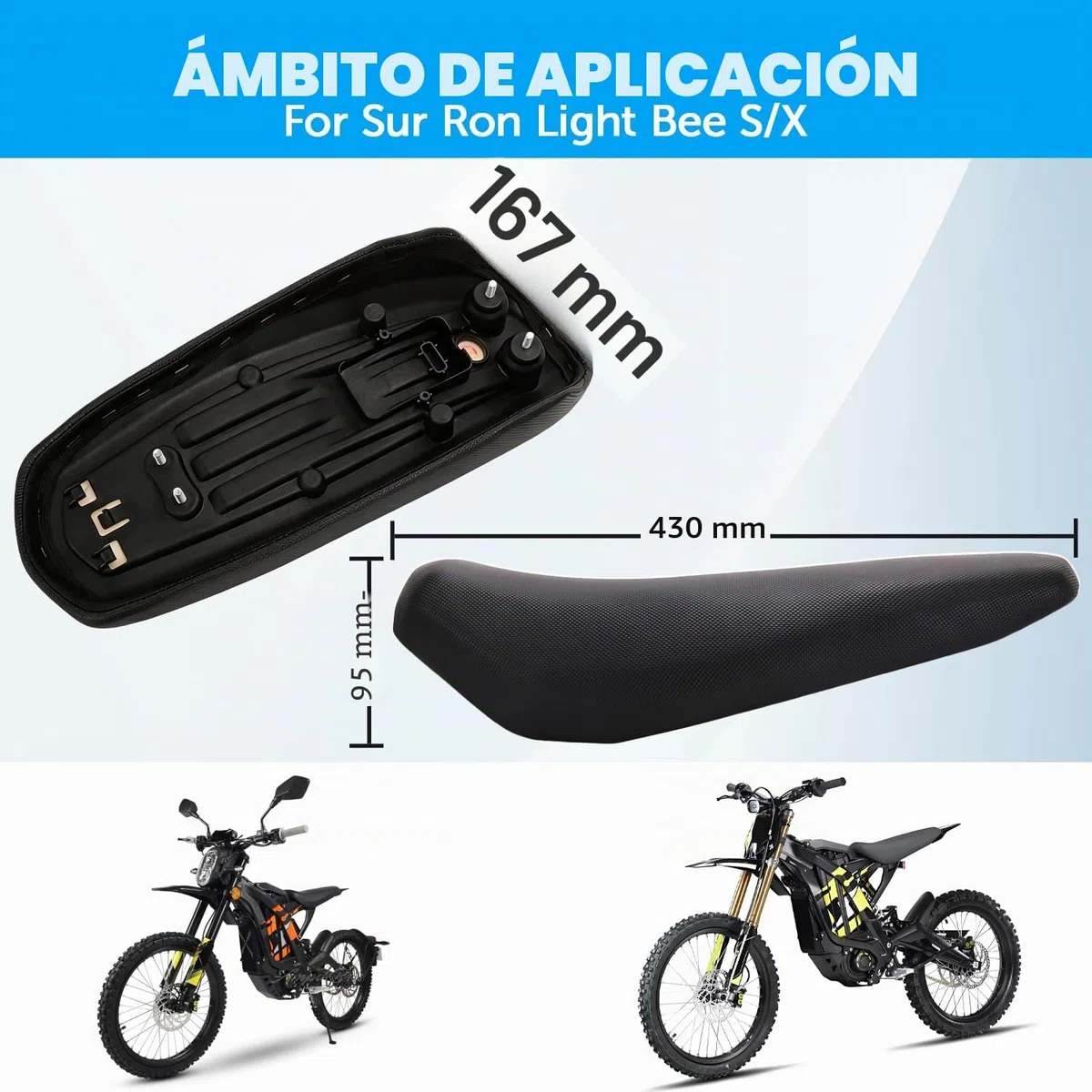 Asiento de Moto,Asiento de Bicicleta de Cross Mini Asiento de bicicleta para Sur-Ron Light Bee Sur Ron Surron Surron S/X
