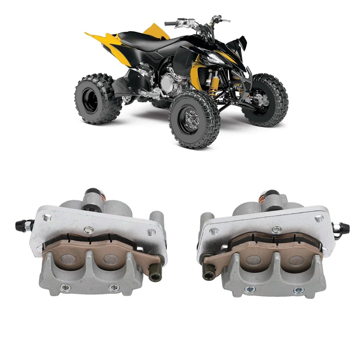 Pinzas de Freno ATV, 2 Pinzas de Freno Delantero con Pastillas de Izquierda Derecha Seguridad Mejorada 2580T 01 0 para YFZ450 YFZ450R YFZ450X 2004-2020