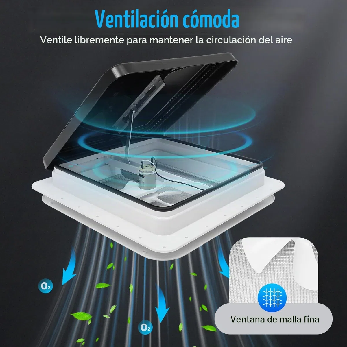 Ventana de caravana 42 x 42 cm, claraboya, claraboya, claraboya, tragaluz con pantallas, ventanas de techo Wnmobil, ventanas de autocaravanas