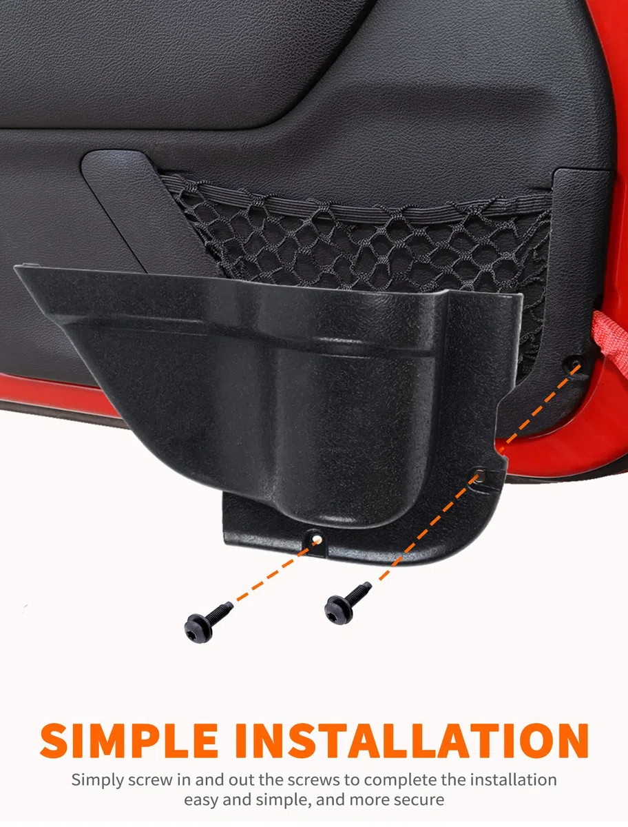 Savadicar DP3 - Bolsillos de Almacenamiento para Puerta Delantera, Caja organizadora de inserción Lateral para Jeep Wrangler JK JKU 2/4 Puertas 2011-2018, Accesorios de expansión de Almacenamiento