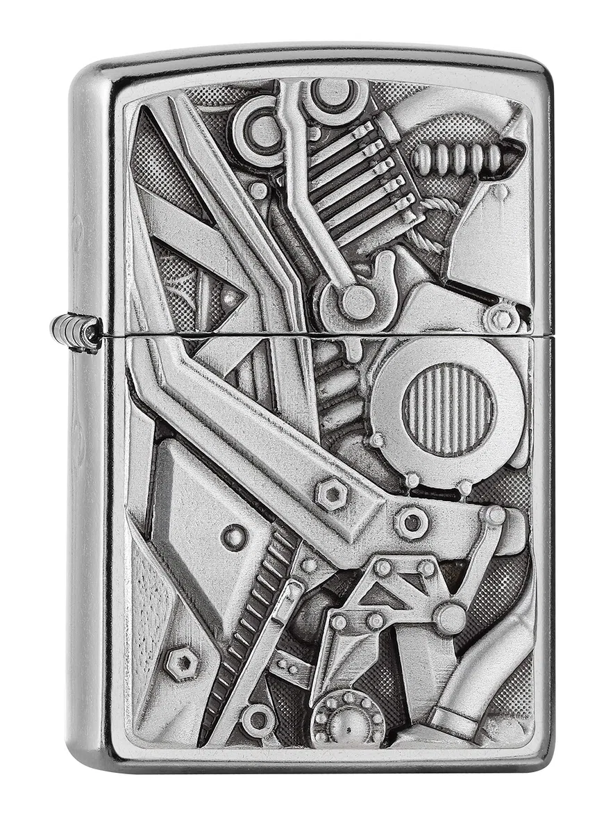ZIPPO – Mechero de tormenta con Emblema Attached, Street Chrome, Recargable, en Caja de Regalo