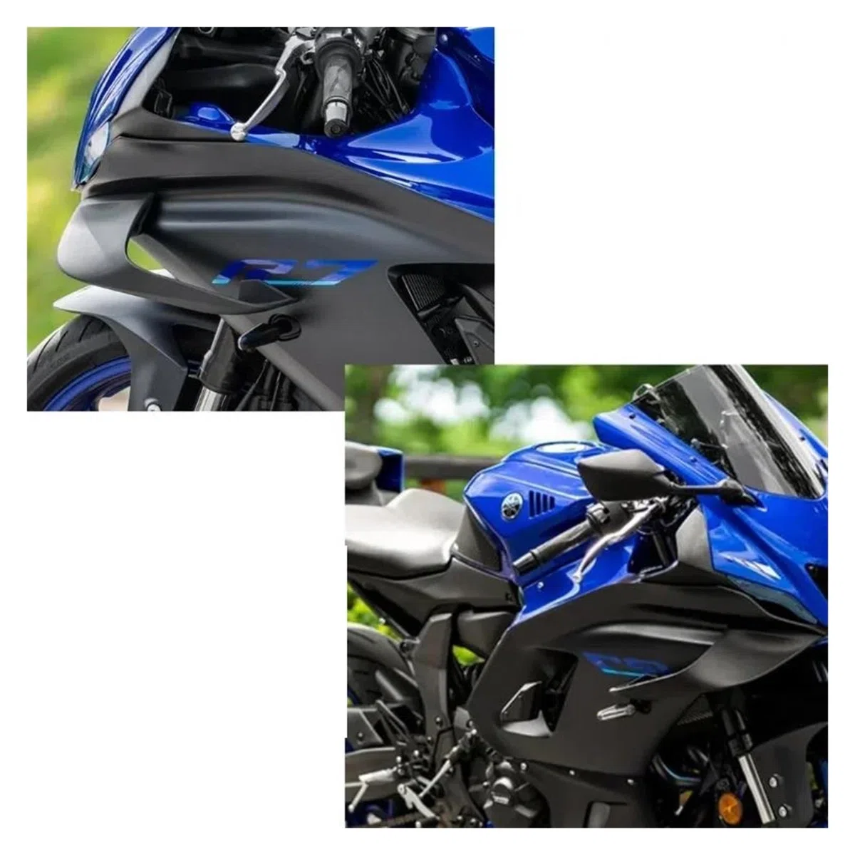 Carenado de Motocicleta para Yamaha YZF-R7 2021-2023 Motocicleta ala Fija ABS Pintura De Carbono Winglets Aerodinámicos Alerón Kit De Carenado(Matte Black)