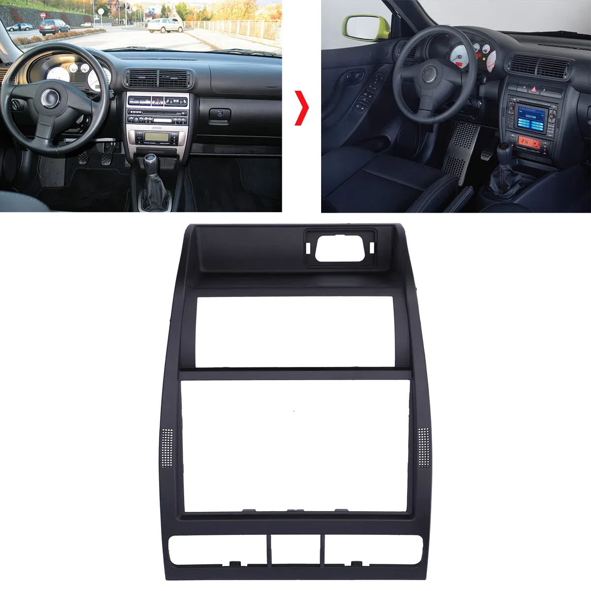 Naroote Embellecedor del Marco del Panel de Navegación del Automóvil, Ajuste Duradero para Seat/Toledo 1M, Decoración Interior Elegante para Navegación, Material ABS Apto para Varias Personas