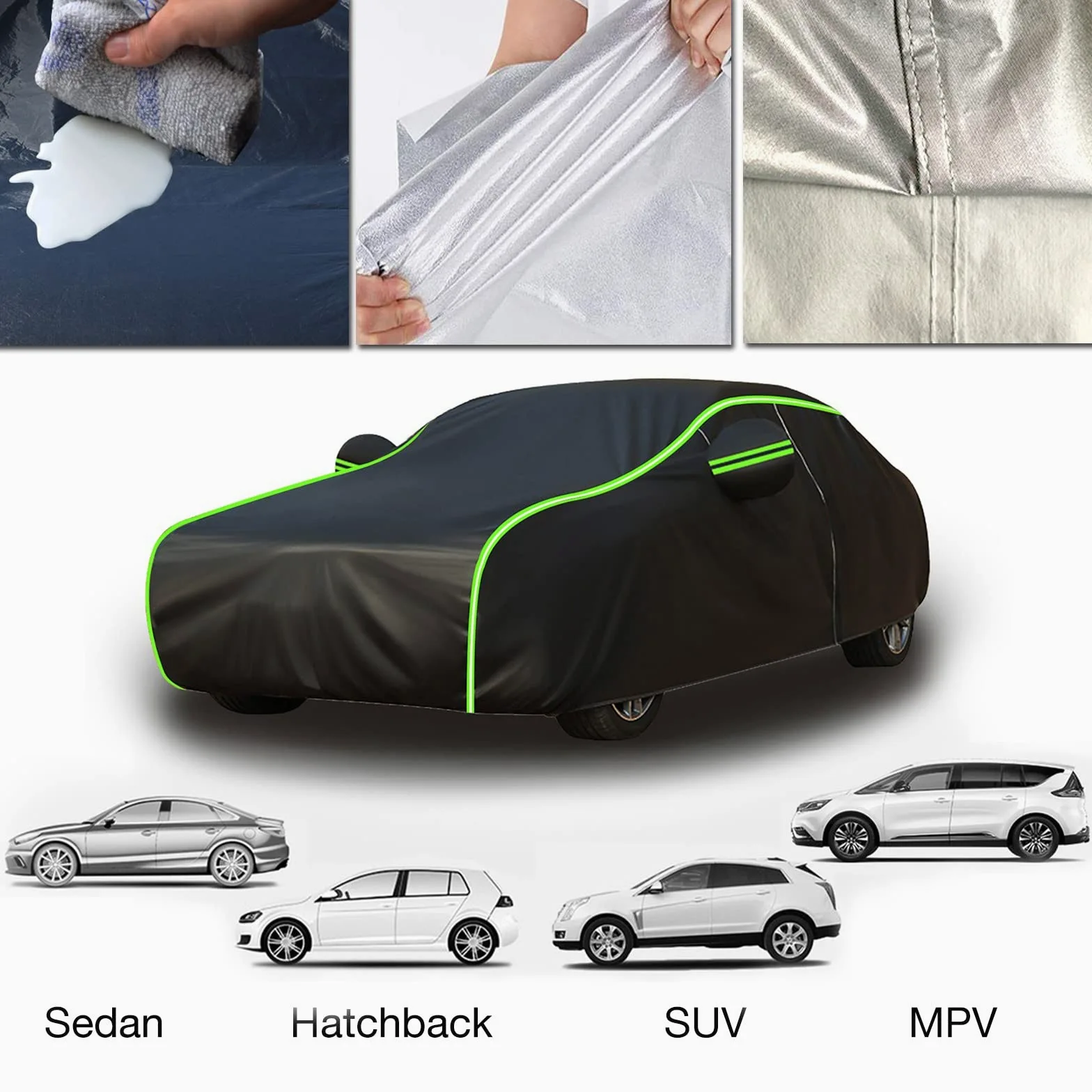 Funda Coche para Renault 5 E-Tech （2024-2025）,Resistente Al Sol, A La Lluvia, Al Polvo,con Cremallera y Cordón Resistente Al Viento
