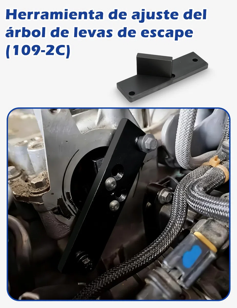 Herramienta de sincronización de Motor, Kit Completo de 7 Piezas de Acero al Carbono para Citroen Peugeot Opel 1.2L PureTech VVT GDI con Herramientas 109-2C 109-2D G-0109-6