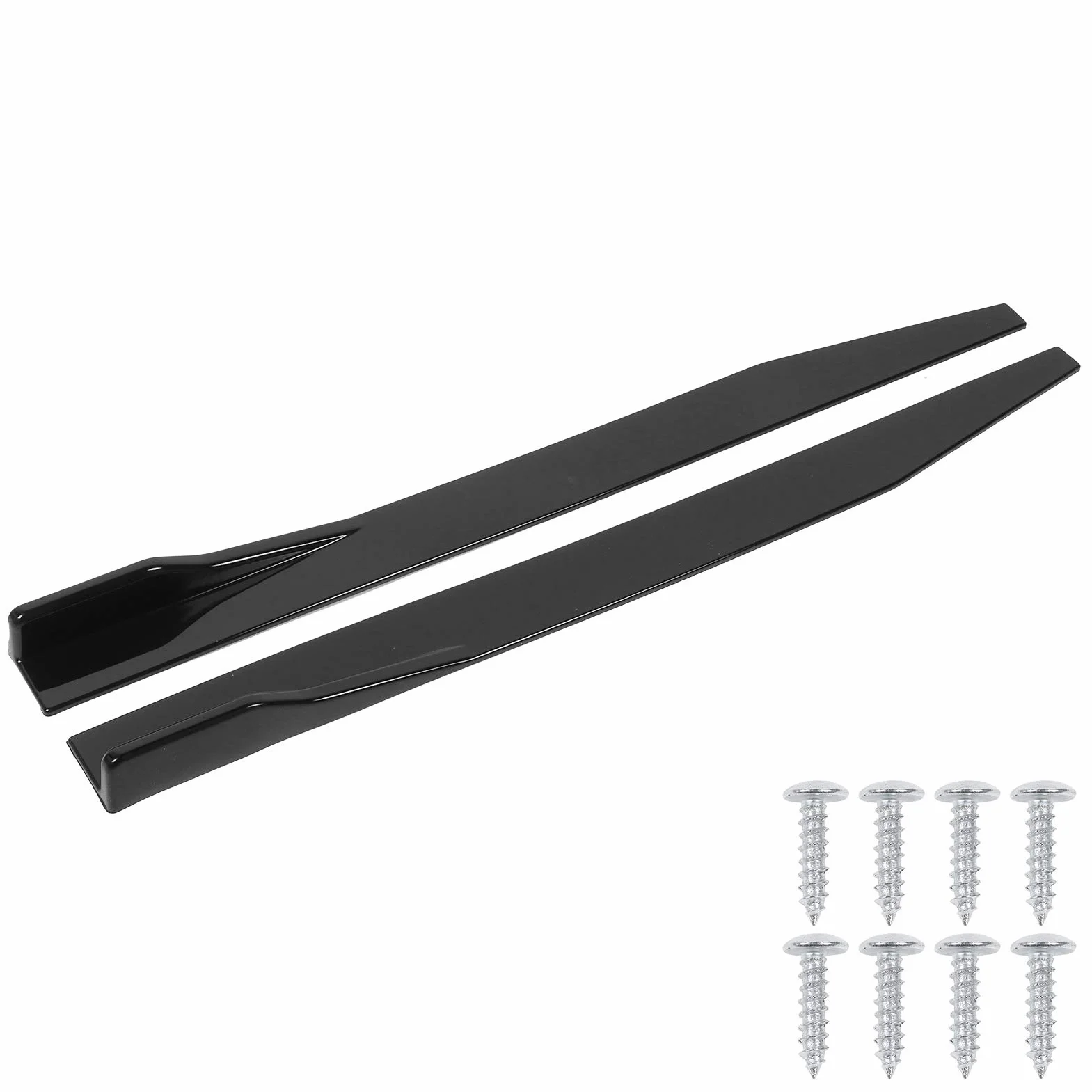 Faldón Lateral para Automóvil, 2 Piezas Separador de Faldón Lateral para Automóvil Difusor de Alas de Labios Universal 120 Cm / 47,2 Pulgadas Negro Brillante
