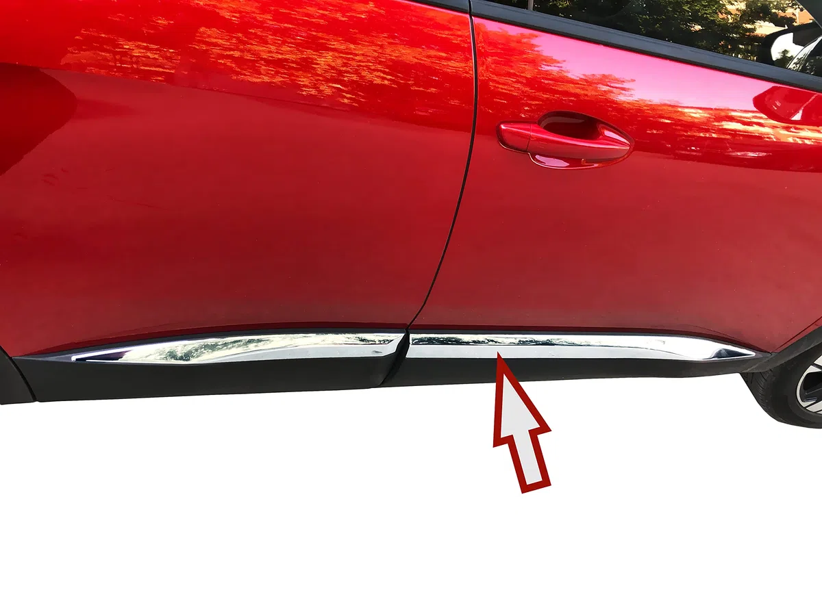 Recambo Molduras de Puerta Listones cromadas de Acero Inoxidable para Peugeot 3008 II, a Partir de 2016, Juego de 4 Piezas