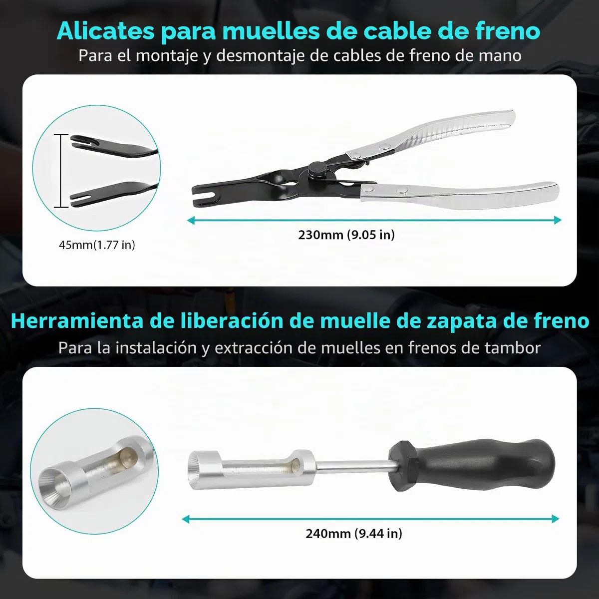 LIROPAU Juego de herramientas de tambor de freno de 15 piezas, juego de herramientas para tambor de freno para cambiar/limpiar sistemas de freno de disco y tambores