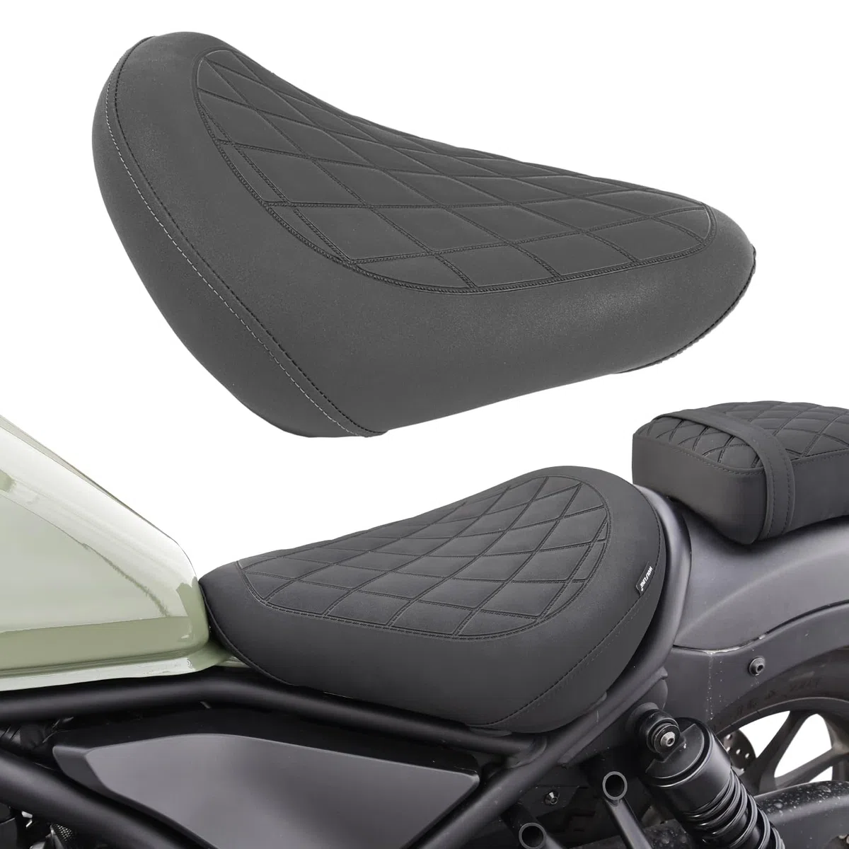 Asiento cómodo para conductor delantero de motocicleta para Rebel CMX 500 300 2017 2018 2019 2020 2021 2022 2023 2024 2025 2026, cojín de sillín individual para piloto, almohadilla para pasajero