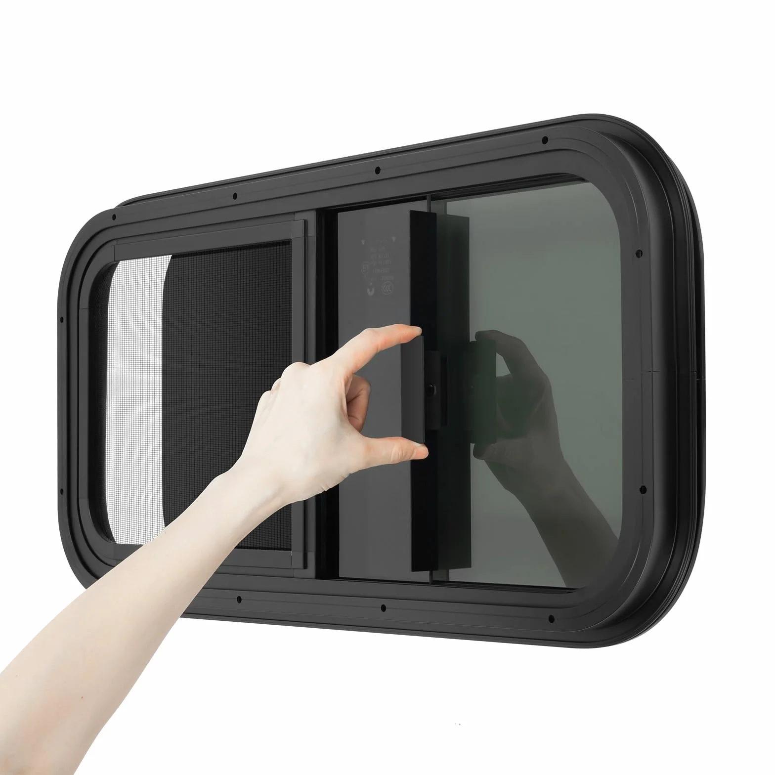 Ventana de caravana 600 x 300 mm, ventana de autocaravana con mosquitera + integrada, ventana de RV Camper, ventana abatible de camper, ventana de autocaravana para autocaravanas, remolques