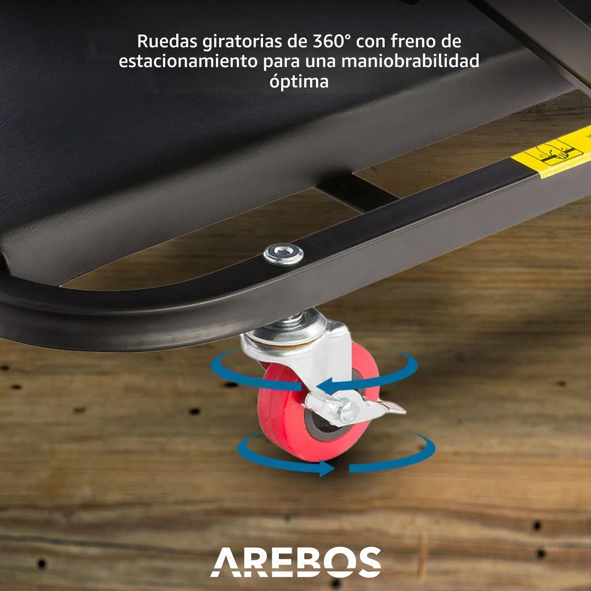 Arebos Tablero de Rodillos de Taller 2 en 1 de Montaje | Función de Asiento y Tumbona | 6 giratoria con Ruedas giratorias de 360 ​​° | Puede Cargar hasta 150 kg