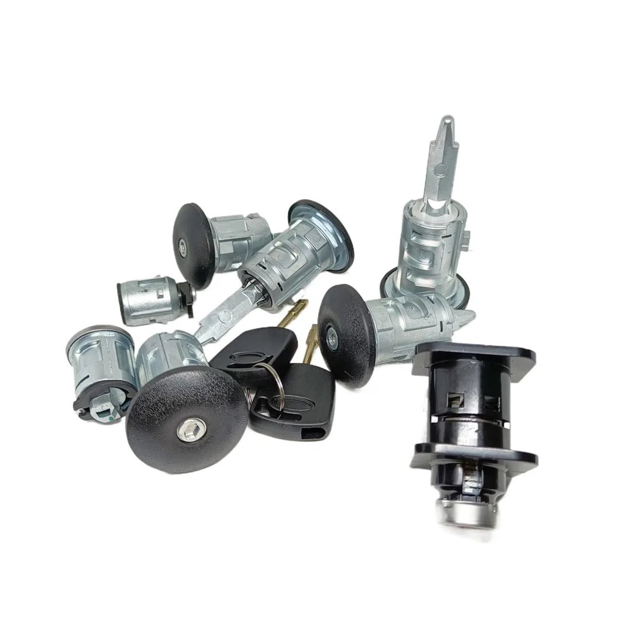 AL116 2T1AV22050AD JUEGO DE BLOQUEO COMPLETO INTERRUPTOR DE ENCENDIDO CERRADURA DE PUERTA IZQUIERDA DERECHA CERRADURA DE MALETERO Apto for FORD TRANSIT CONNECT 2002-2013 8PCS