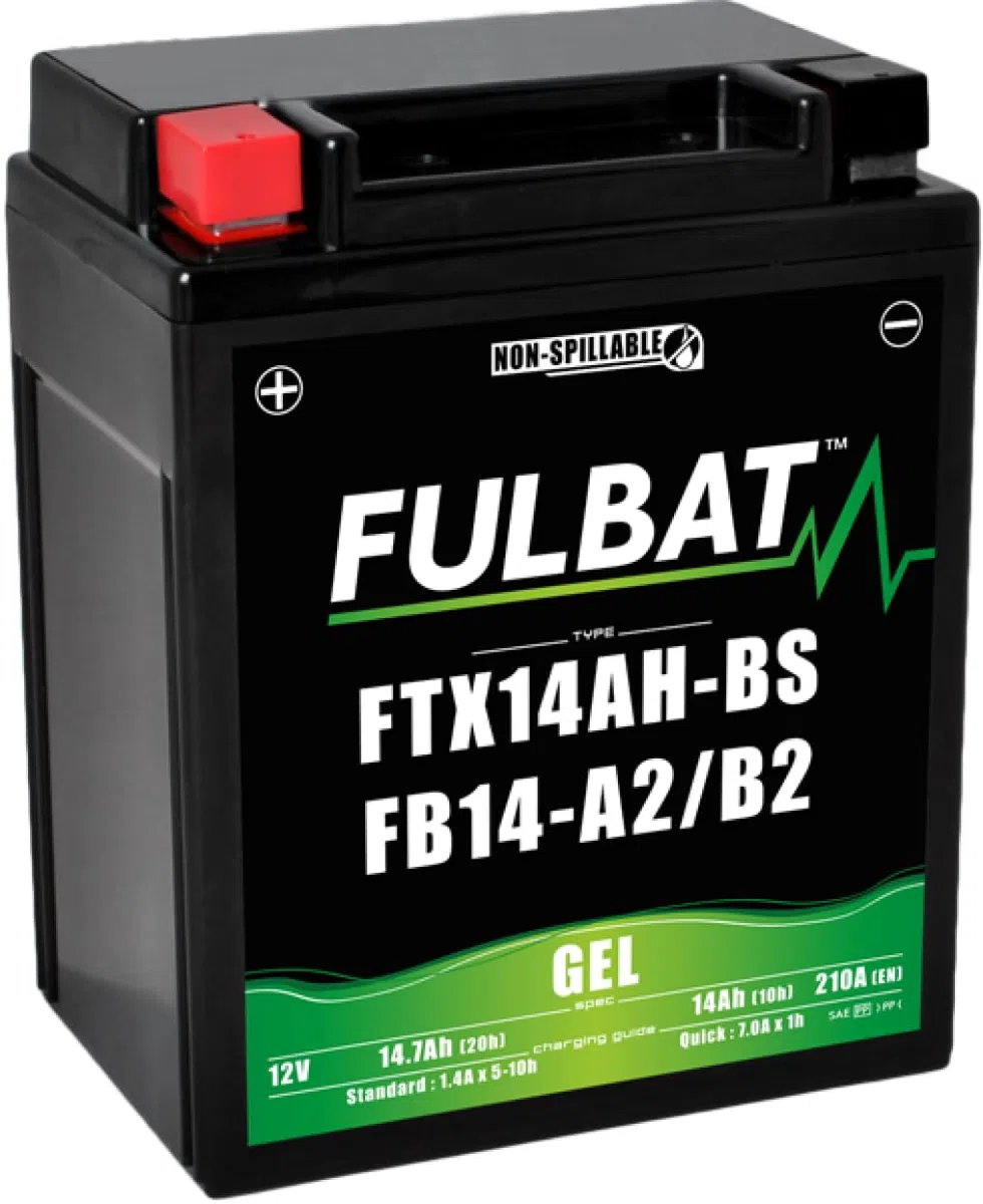 Fulbat - Batería Moto Gel YB14L-A2 / 12N14-3A 12V 14Ah