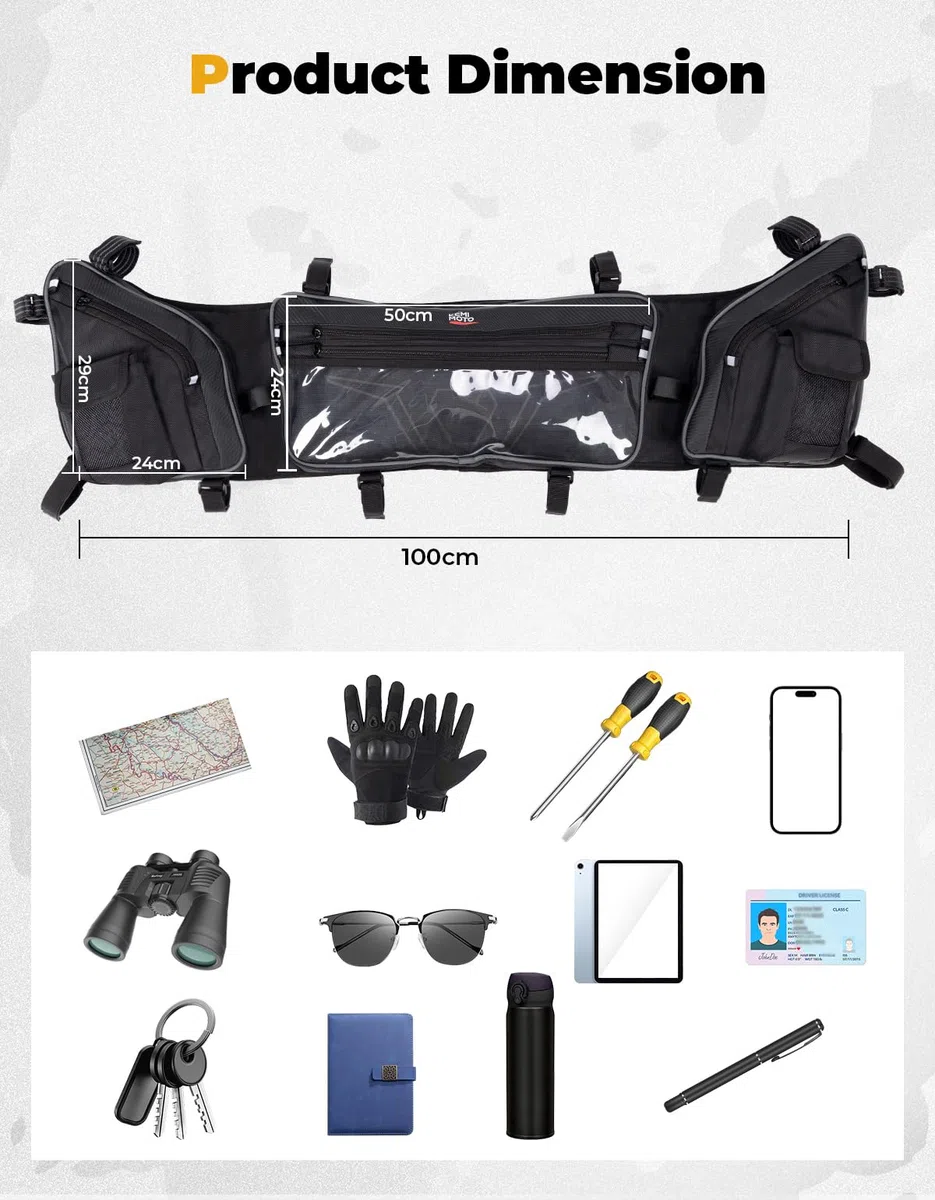 KEMIMOTO Bolsa de techo UTV compatible con RZR XP 1000 2024, gran capacidad 1680D, impermeable, evita la flacidez, bolsa de almacenamiento superior compatible con Polaris RZR XP 1000/RZR XP 4 1000