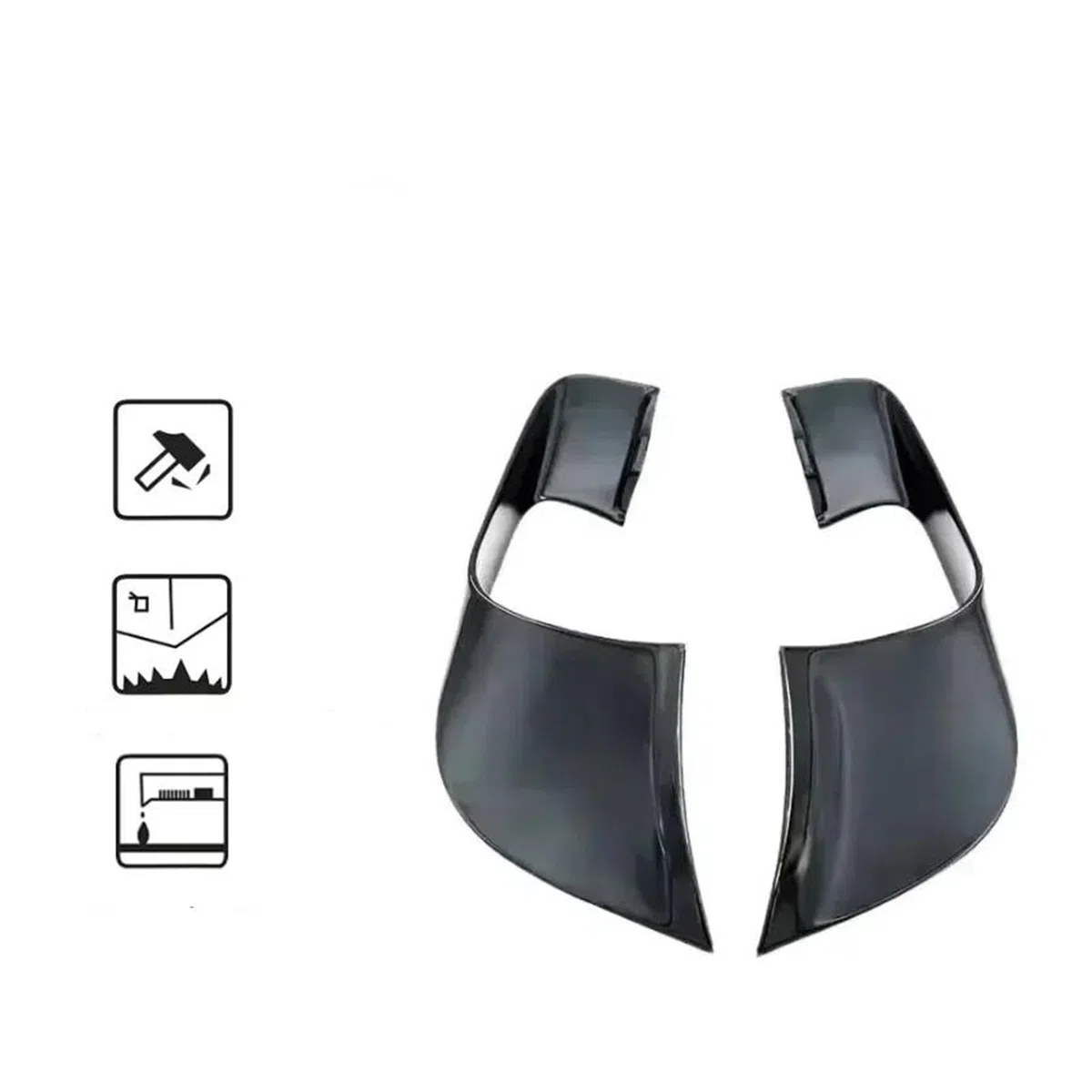 Carenado de Motocicleta para Yamaha YZF-R7 2021-2023 Motocicleta ala Fija ABS Pintura De Carbono Winglets Aerodinámicos Alerón Kit De Carenado(Matte Black)