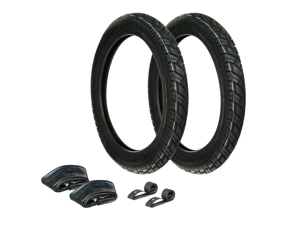 AKF Set: 2 x Neumáticos 2.75 x 16 Vee Rubber 094 + 2 x Cámaras de aire + 2 x Llanta de banda